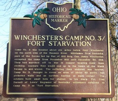 Winchester's Camp No. 3/Fort Starvation Marker. Click for full size. Winchester's Camp No. 3/Fort Starvation Marker image. Click for full size.