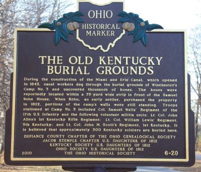 The Old Kentucky Burial Grounds Marker. Click for full size. The Old Kentucky Burial Grounds Marker image. Click for full size.
