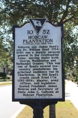 Hobcaw Plantation Marker image. Click for full size.