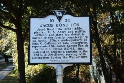 Jacob Bond I'On Marker. Click for full size. Jacob Bond I'On Marker image. Click for full size.