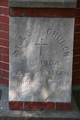 St. Leo’s Catholic Church Cornerstone. Click for full size. St. Leo’s Catholic Church Cornerstone image. Click for full size.