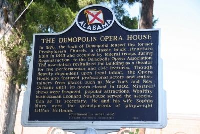 The Demopolis Opera House / Lillian Hellman And Marker (Side A) image. Click for full size.