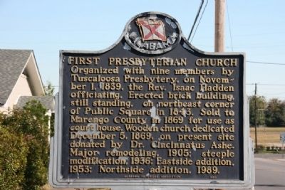 First Presbyterian Church Marker (Side B). Click for full size. First Presbyterian Church Marker (Side B) image. Click for full size.