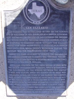San Elizario Marker. Click for full size. San Elizario Marker image. Click for full size.