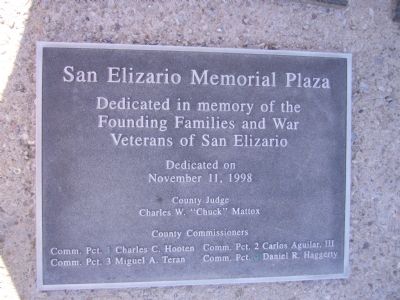San Elizario Memorial Plaza Marker image. Click for full size.