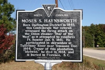 Moses S. Haynsworth Marker image. Click for full size.