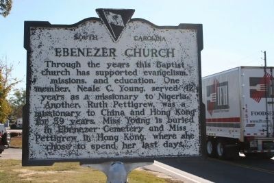 Ebenezer Church Marker -Side B image. Click for full size.