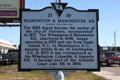 Wilmington & Manchester RR Marker image. Click for full size.