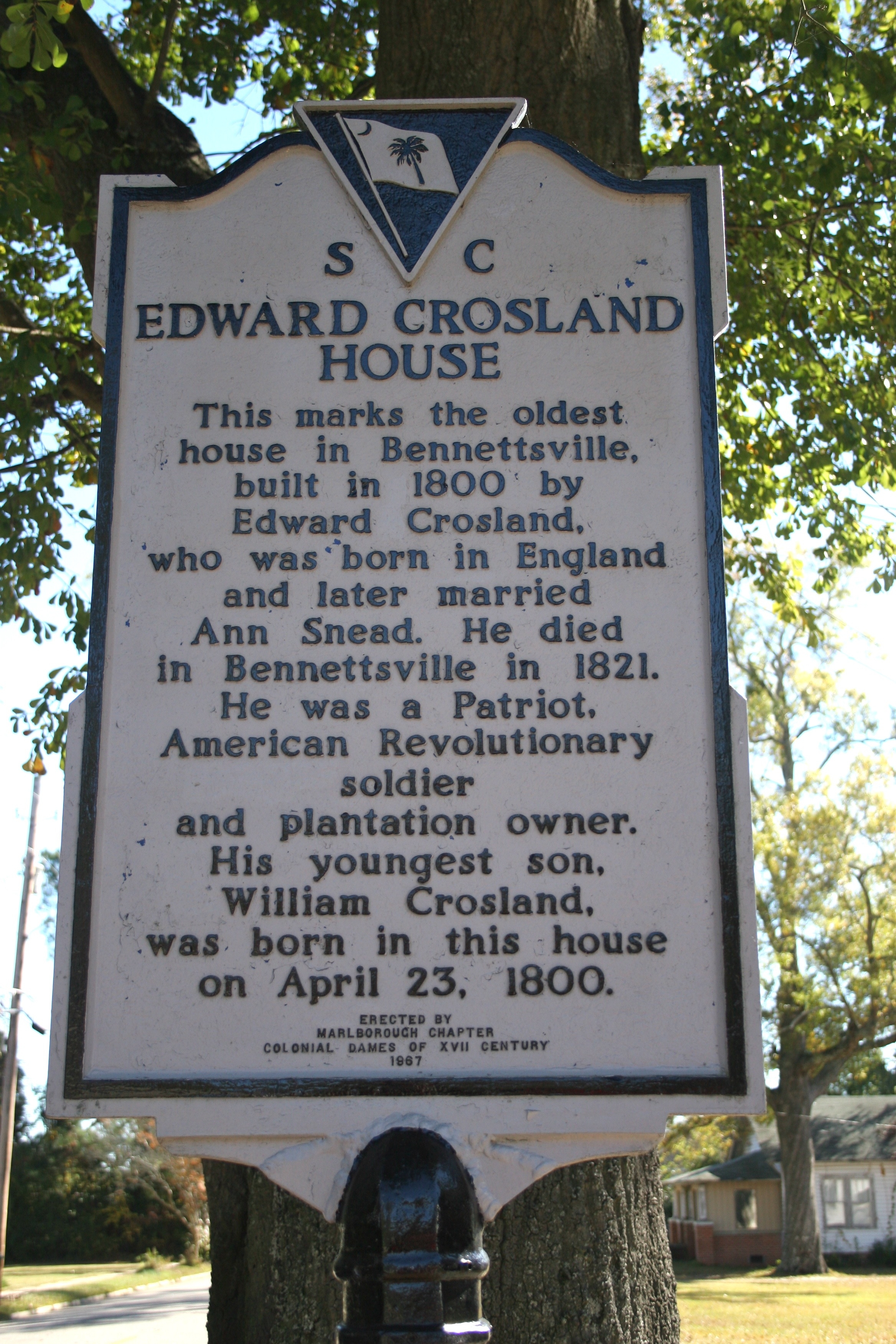 Edward Crosland House Marker