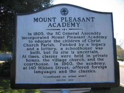 Mount Pleasant Academy Marker - Side A image. Click for full size.