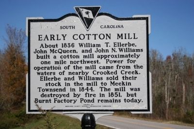Early Cotton Mill Marker image. Click for full size.