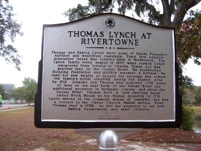 Thomas Lynch at Rivertowne Marker - Side A image. Click for full size.