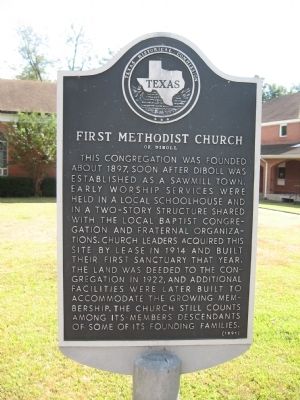 First Methodist Church of Diboll Marker image. Click for full size.
