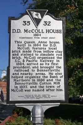 D.D. McColl House 1884 Marker image. Click for full size.