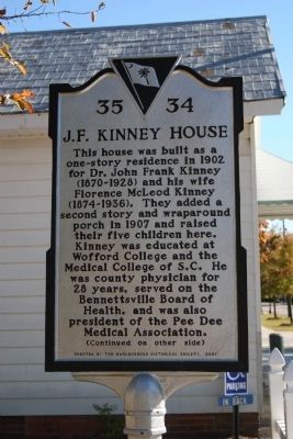 J.F. Kinney House Marker image. Click for full size.