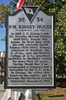 P.M. Kinney House Marker image. Click for full size.