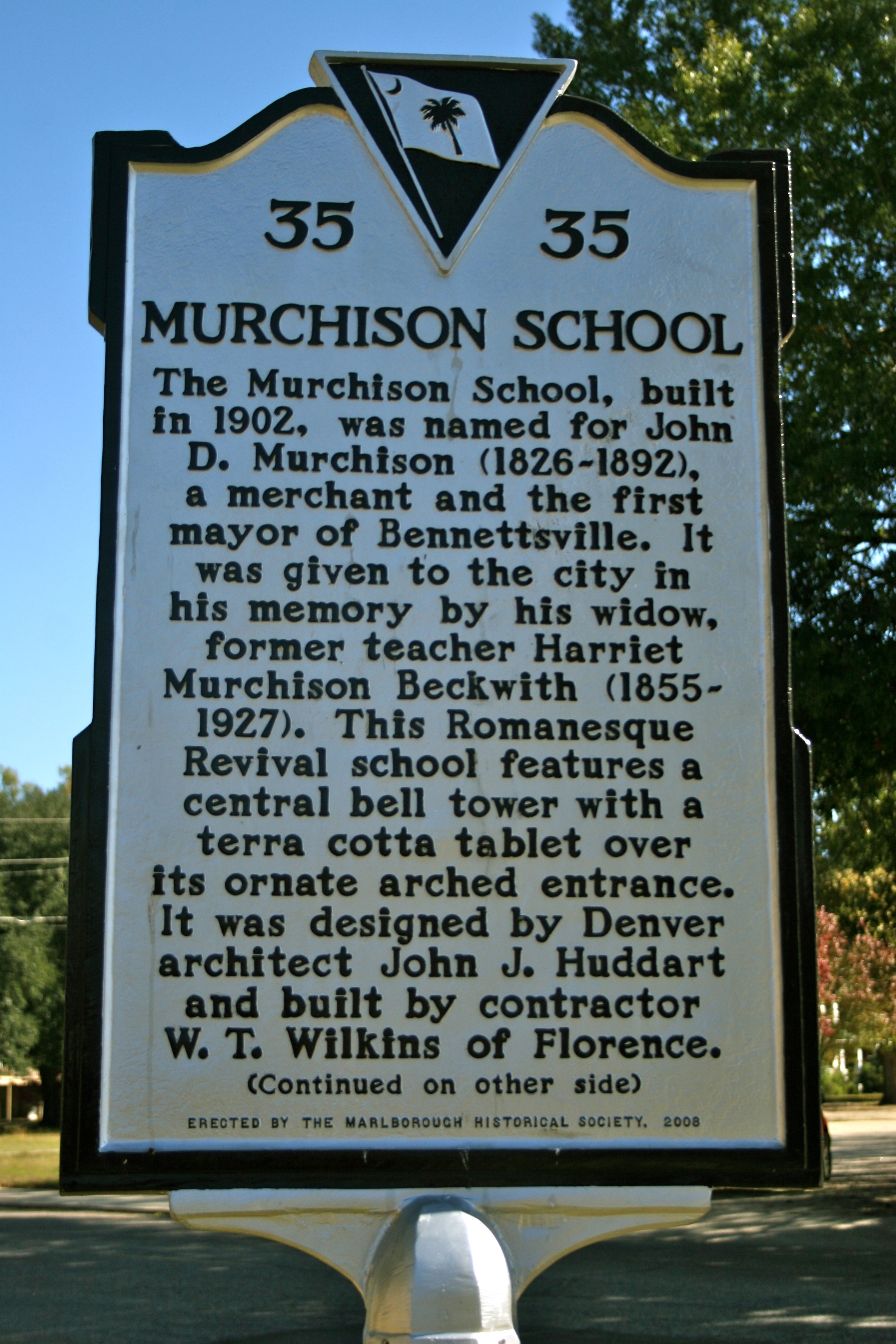 Murchison School Marker - Side A