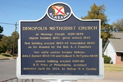 Demopolis Methodist Church Marker image. Click for full size.
