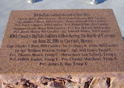 10 Buffalo Soldiers Buried at Fort Bliss - image. Click for full size.