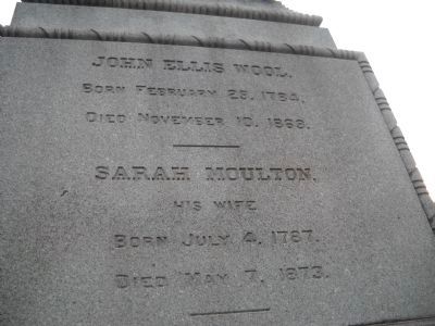 Maj. Gen. John Ellis Wool Marker (side 3). Click for full size. Maj. Gen. John Ellis Wool Marker (side 3) image. Click for full size.