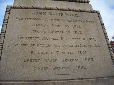 Maj. Gen. John Ellis Wool Marker (side 4). Click for full size. Maj. Gen. John Ellis Wool Marker (side 4) image. Click for full size.