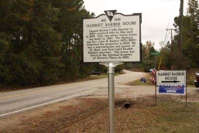 Harriet Barber House Marker, seen looking north along Lower Richland Blvd.. Click for full size. Harriet Barber House Marker, seen looking north along Lower Richland Blvd. image. Click for full size.