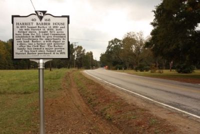 Harriet Barber House Marker, looking south image. Click for full size.