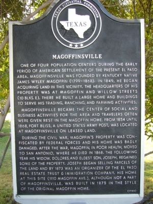 Magoffinsville Marker image. Click for full size.