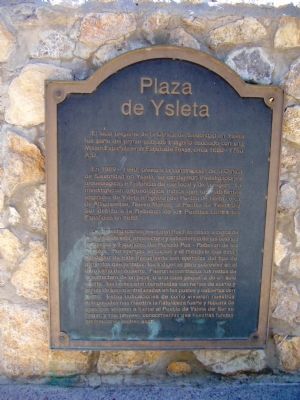 Rear of Ysleta Plaza Marker - Spanish Translation. Click for full size. Rear of Ysleta Plaza Marker - Spanish Translation image. Click for full size.
