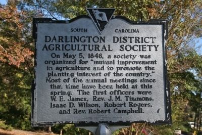 Darlington District Agricultural Society Marker. Click for full size. Darlington District Agricultural Society Marker image. Click for full size.