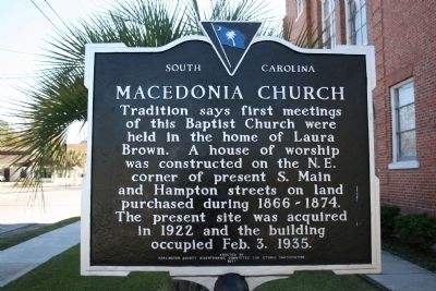 Macedonia Church Marker (front) image. Click for full size.