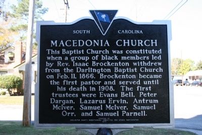 Macedonia Church Marker (reverse) image. Click for full size.
