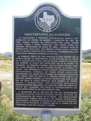 Smeltertown Marker - (Spanish) image. Click for full size.