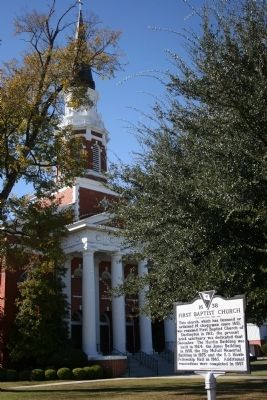 First Baptist Church and Marker. Click for full size. First Baptist Church and Marker image. Click for full size.