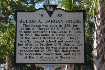 Julius A. Dargan House Marker (Side A) image. Click for full size.