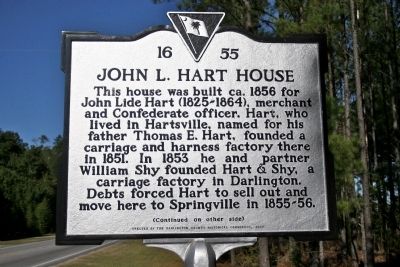 John L. Hart House (#2) Marker (front) image. Click for full size.