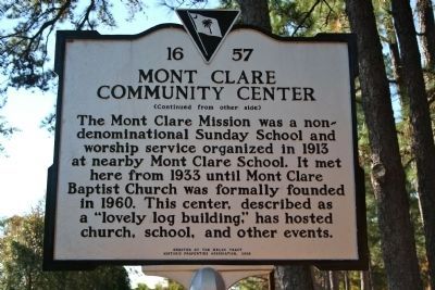 Mont Clare Community Center Marker (Side B) image. Click for full size.