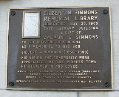 Gilbert M. Simmons Memorial Library Marker. Click for full size. Gilbert M. Simmons Memorial Library Marker image. Click for full size.