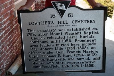Lowther's Hill Cemetery Marker image. Click for full size.