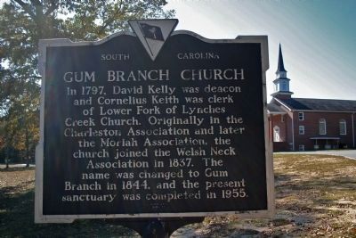 Gum Branch Church Marker image. Click for full size.