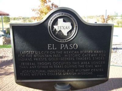 El Paso Marker. Click for full size. El Paso Marker image. Click for full size.