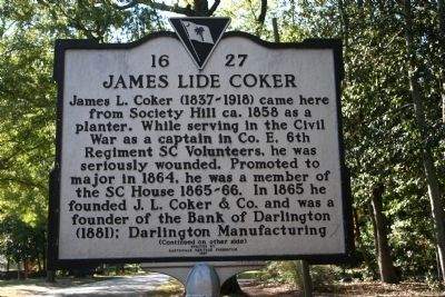 James Lide Coker Marker (Side A) image. Click for full size.