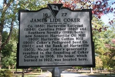 James Lide Coker Marker (Side B) image. Click for full size.