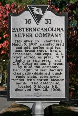 Eastern Carolina Silver Company Marker image. Click for full size.