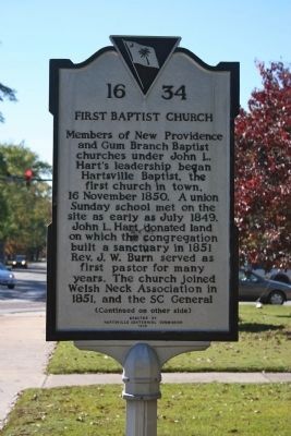 First Baptist Church Marker (Side A) image. Click for full size.