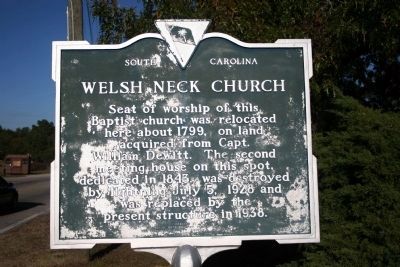 Welsh Neck Church Marker (Side B) image. Click for full size.