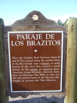 Paraje de los Brazitos Marker. Click for full size. Paraje de los Brazitos Marker image. Click for full size.