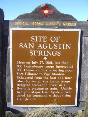 Site of San Agustín Springs Marker image. Click for full size.