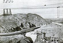 Elephant Butte Dam Under Construction image. Click for full size.