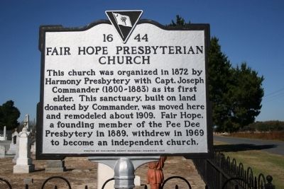 Fair Hope Presbyterian Church Marker image. Click for full size.